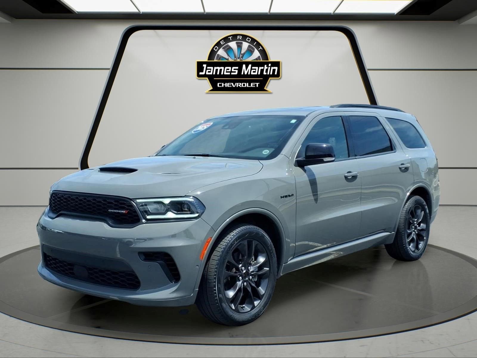 2025 Dodge Durango R/T in Destroyer Grey — front three-quarter view