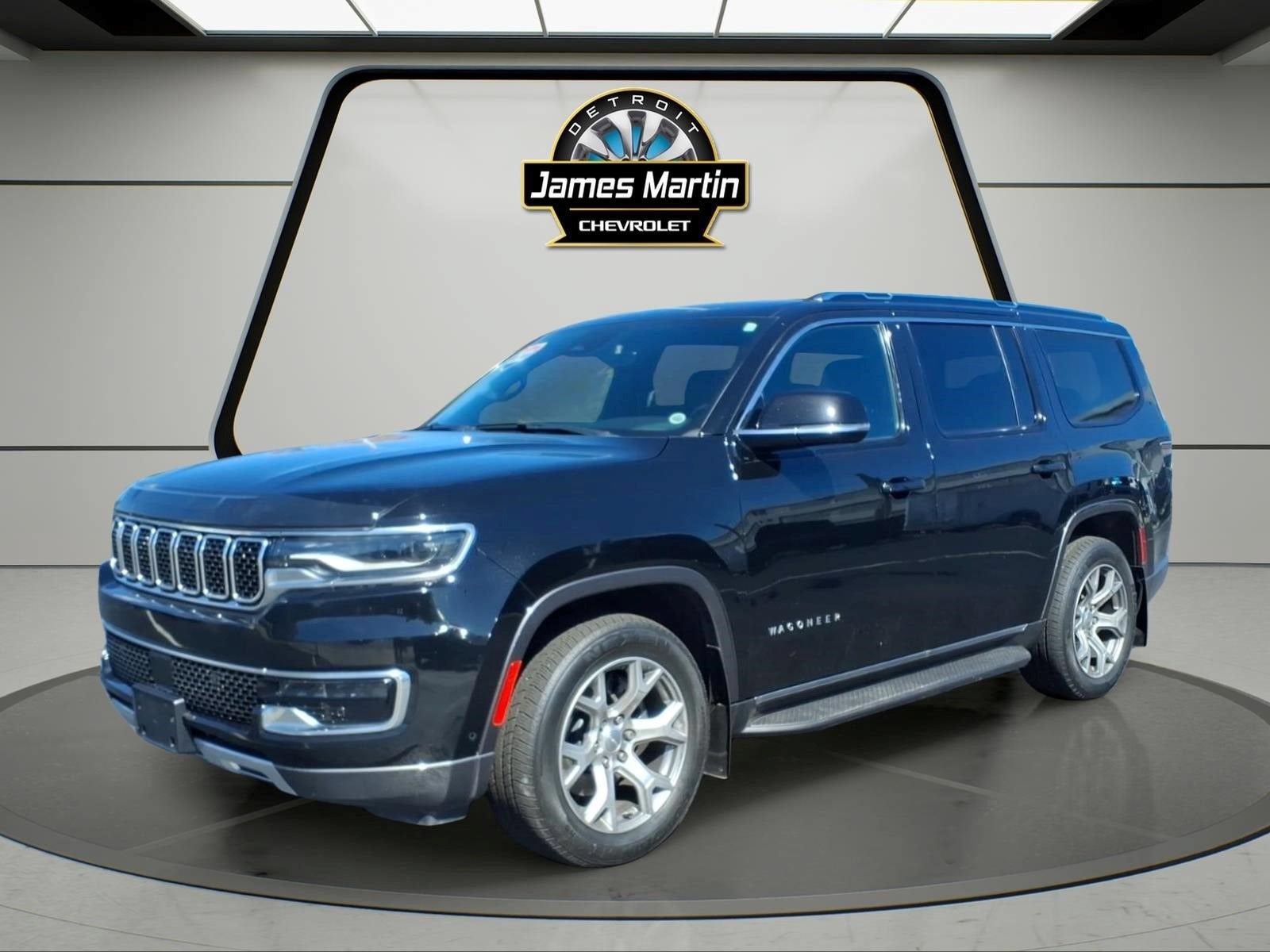 2022 Jeep Wagoneer Series II in Diamond Black Cry — front three-quarter view