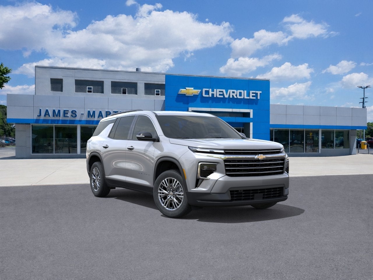 2026 Chevrolet Traverse LT in Sterling Gray Metallic — front three-quarter view