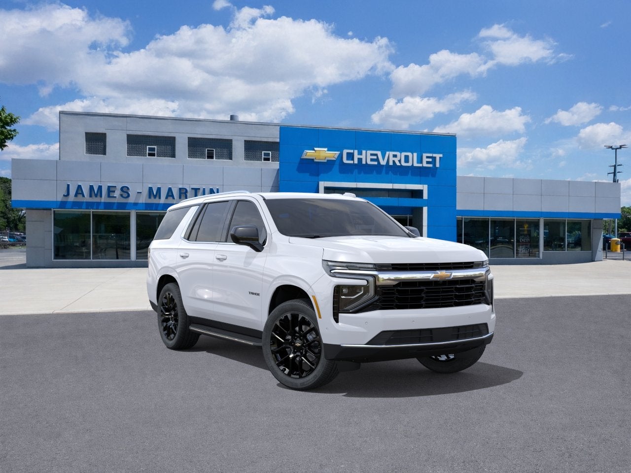 2026 Chevrolet Tahoe LS in Summit White — front three-quarter view