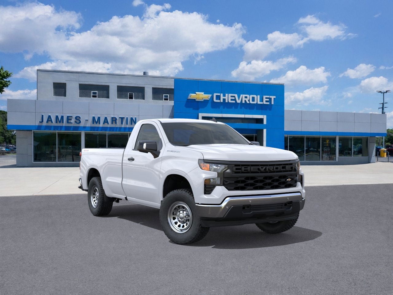 2026 Chevrolet Silverado 1500 WT in Summit White — front three-quarter view