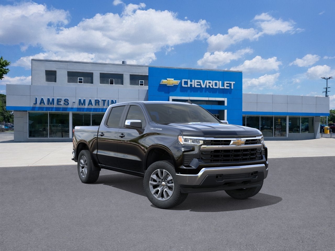 2026 Chevrolet Silverado 1500 LT (2FL) in Black — front three-quarter view