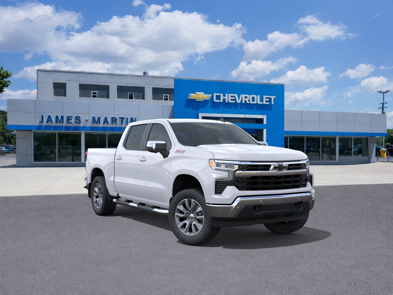 2026 Chevrolet Silverado 1500 LT in Summit White — front three-quarter view