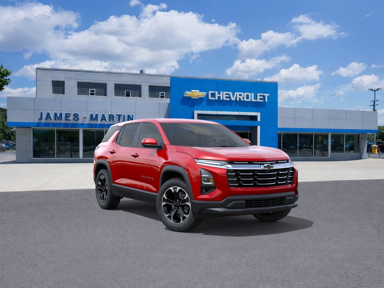 2026 Chevrolet Equinox LT in Radiant Red Tintcoat — front three-quarter view