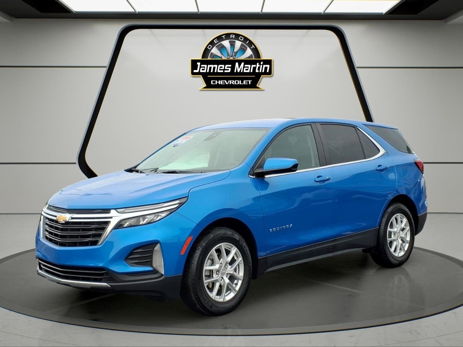 2024 Chevrolet Equinox LT in Riptide Blue Metallic — front three-quarter view