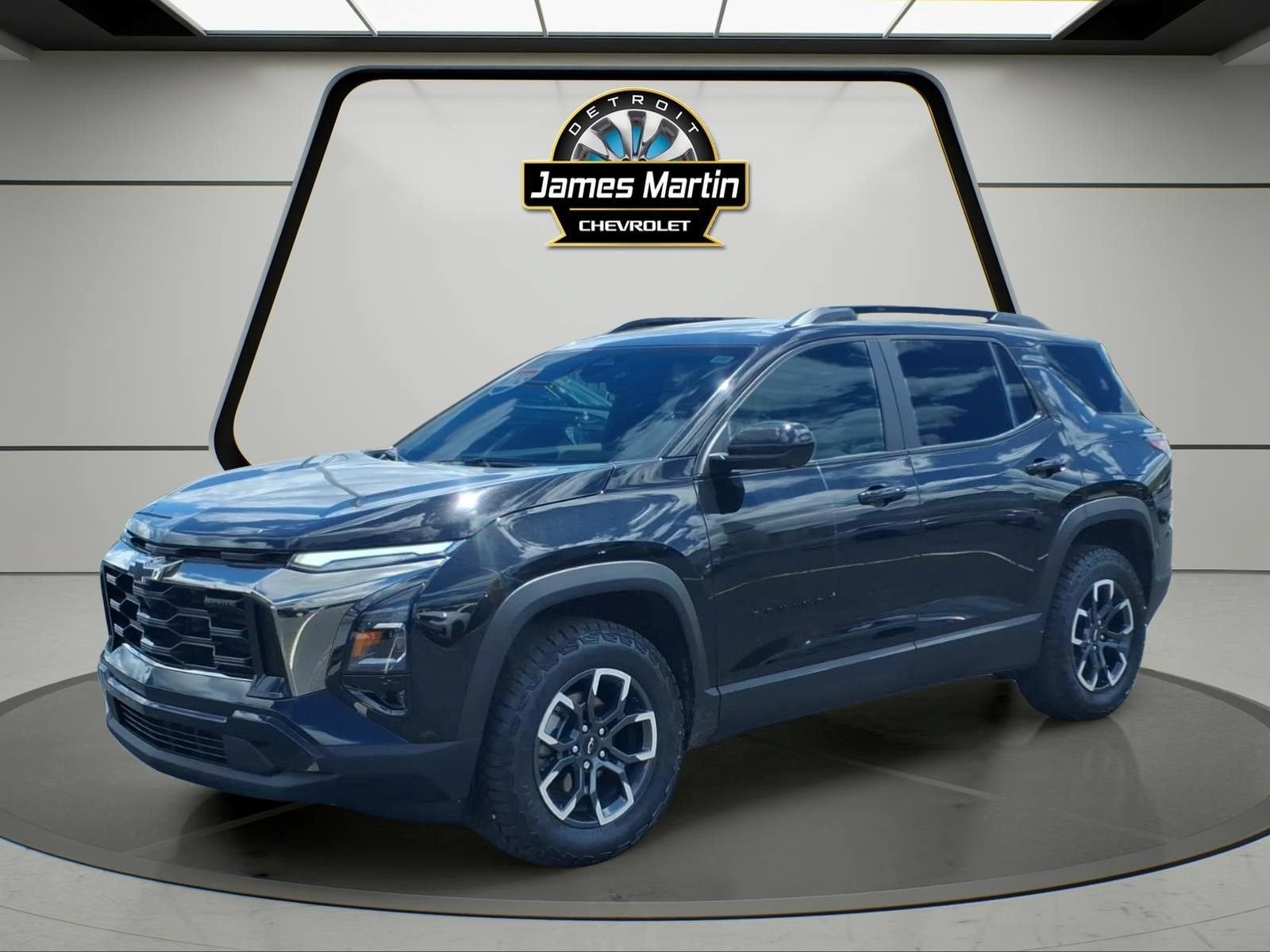 2025 Chevrolet Equinox ACTIV in Mosaic Black Metallic — front three-quarter view