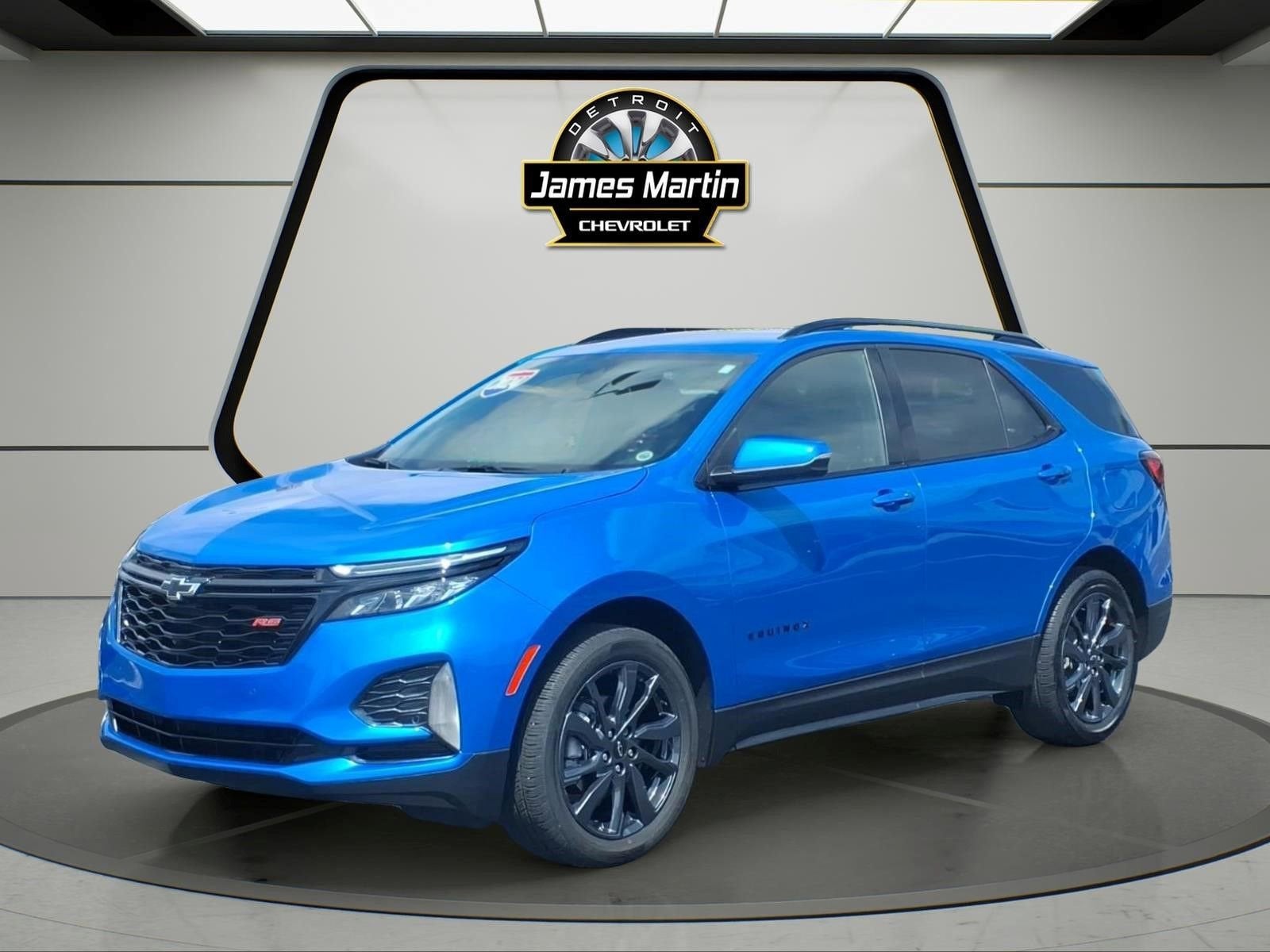 2024 Chevrolet Equinox RS in Riptide Blue Metallic — front three-quarter view