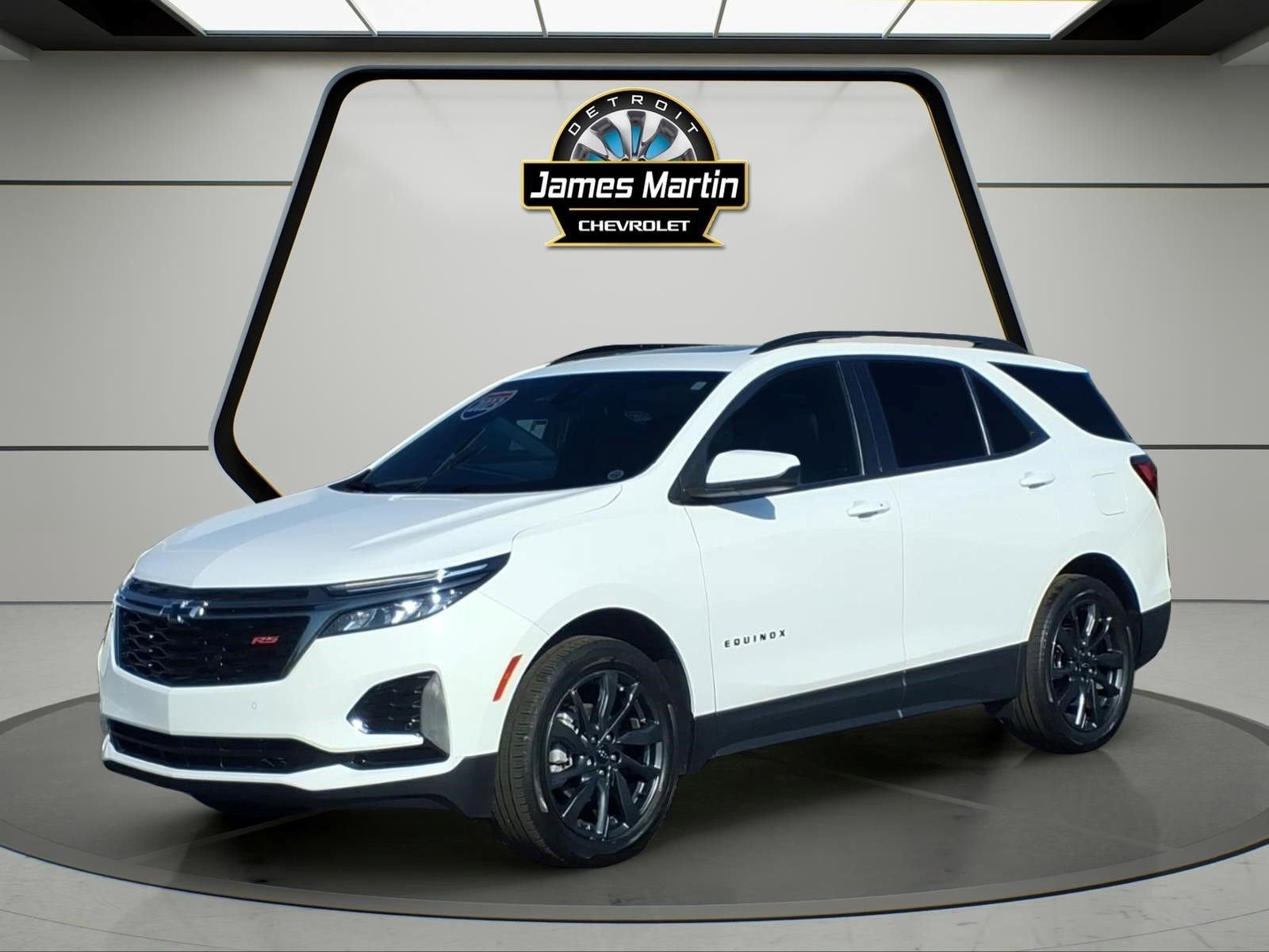 2023 Chevrolet Equinox RS in Summit White — front three-quarter view