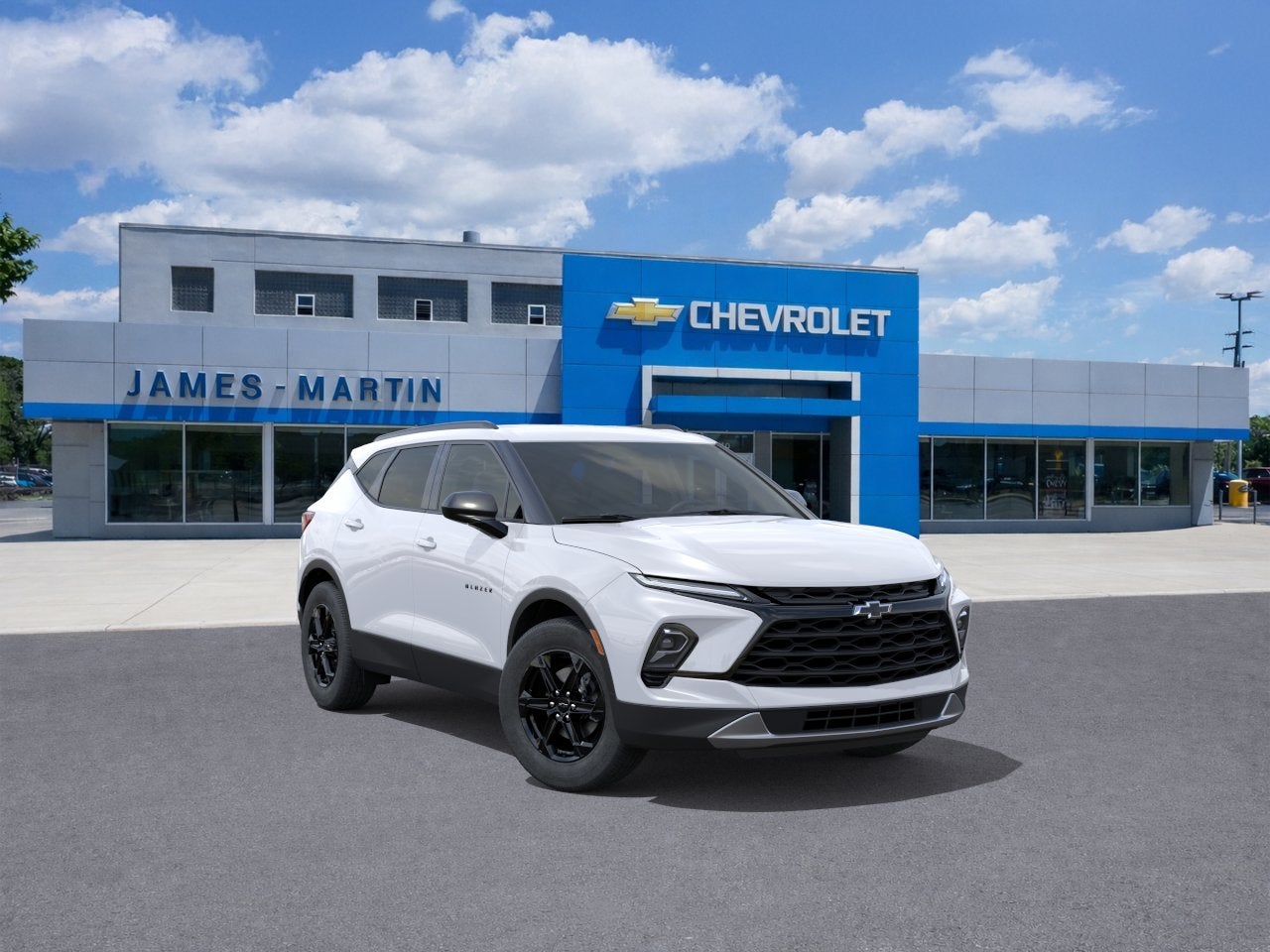 2026 Chevrolet Blazer 2LT in Summit White — front three-quarter view