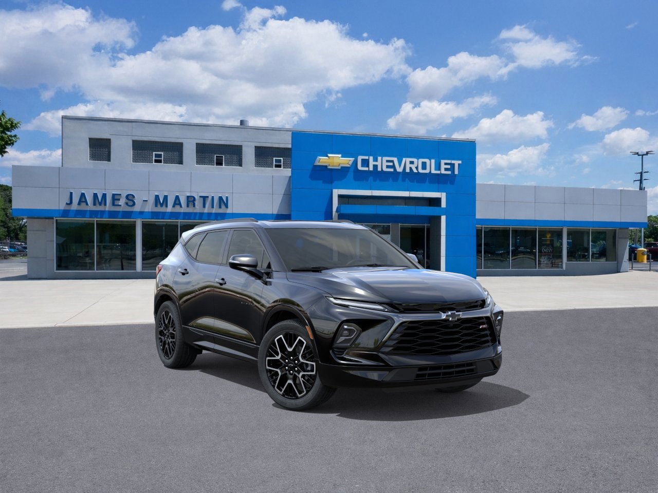 2026 Chevrolet Blazer RS in Black — front three-quarter view