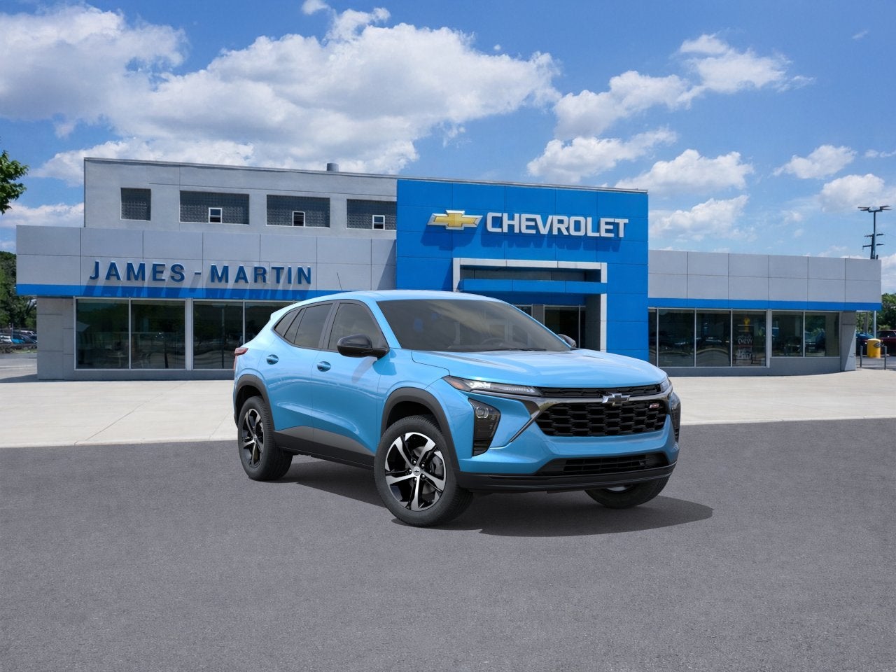2026 Chevrolet Trax 1RS in Marina Blue Metallic — front three-quarter view