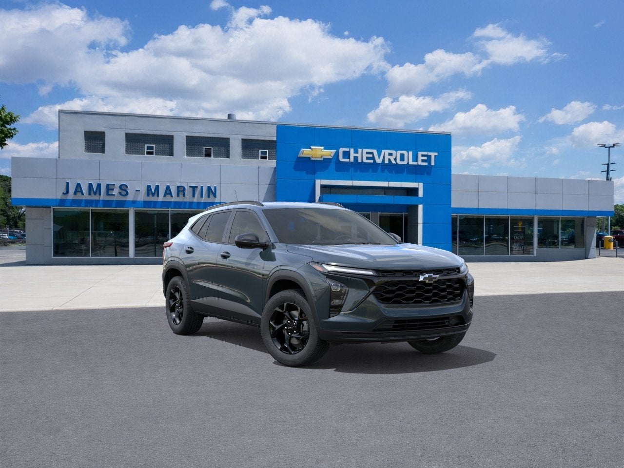 2026 Chevrolet Trax LT in Cypress Gray — front three-quarter view