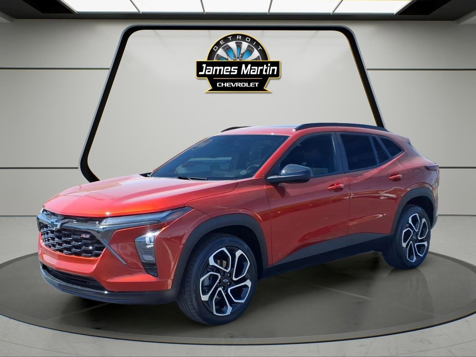 2024 Chevrolet Trax 2RS in Cayenne Orange Metallic — front three-quarter view