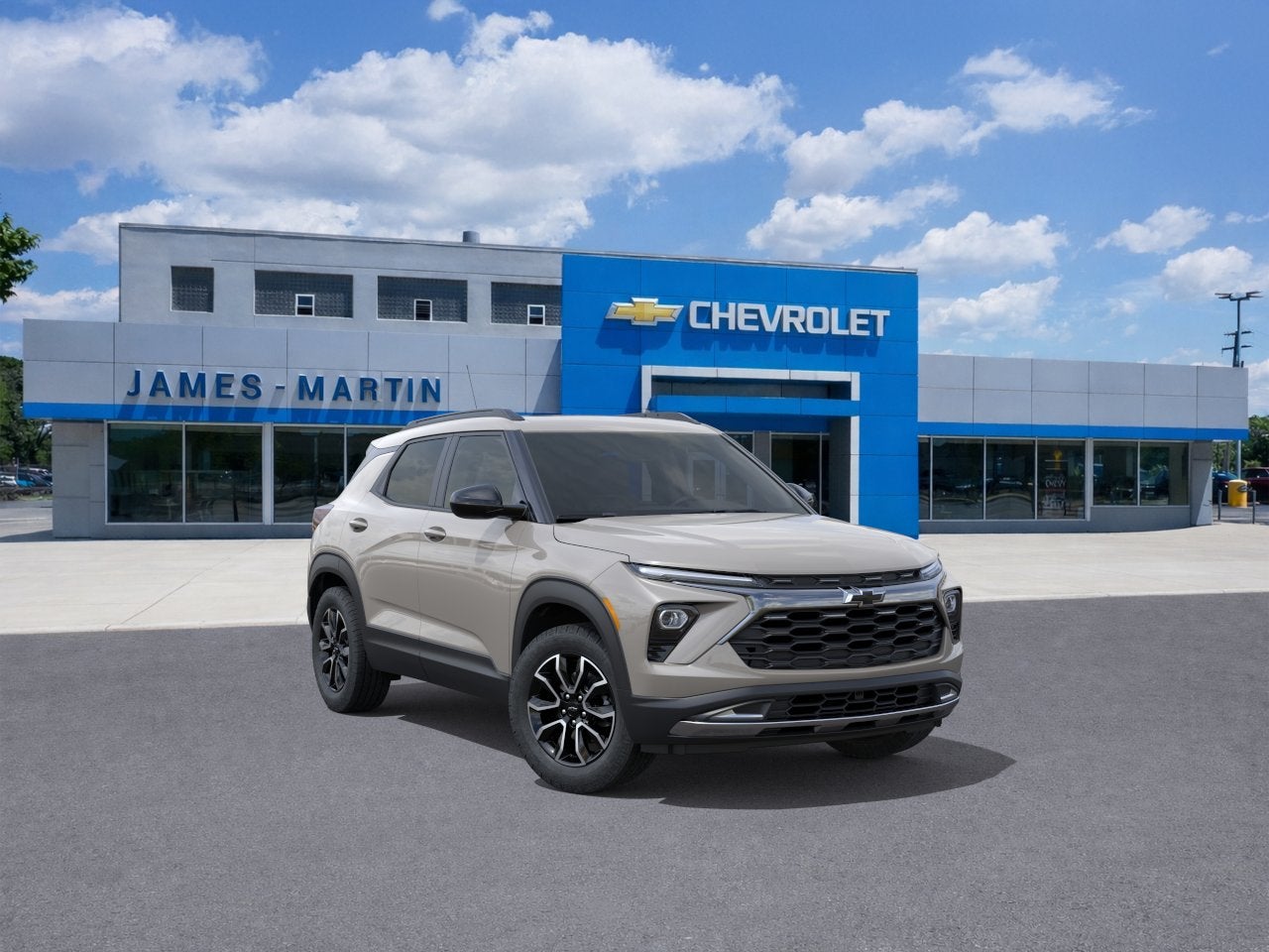 2026 Chevrolet Trailblazer ACTIV in White Sands — front three-quarter view