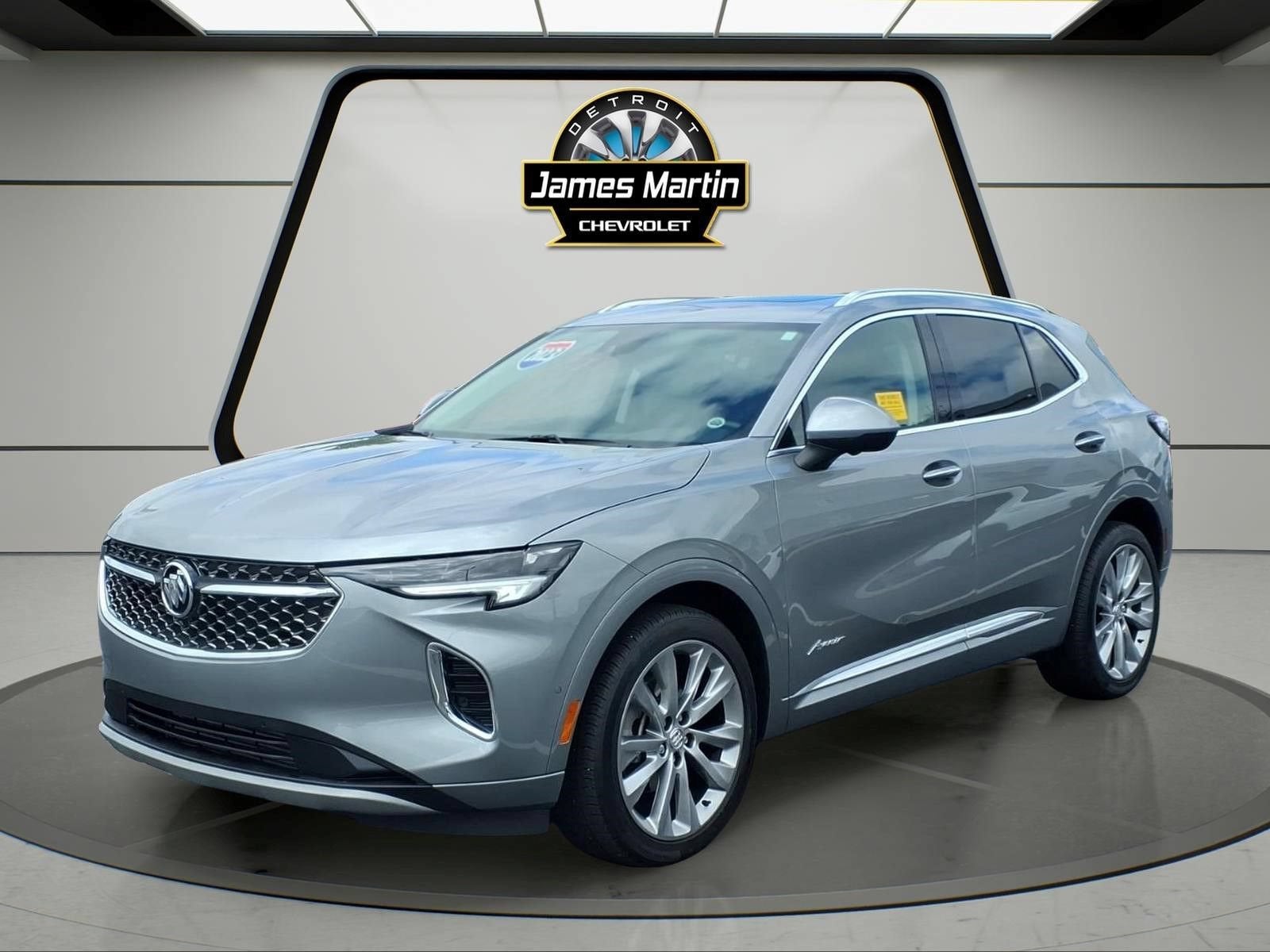 2023 Buick Envision Avenir in Moonstone Gray Metallic — front three-quarter view